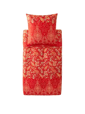 BASSETTI | Satin Bettwäsche  70x90cm / 140x200cm MONNALISA  Grau | dunkelrot
